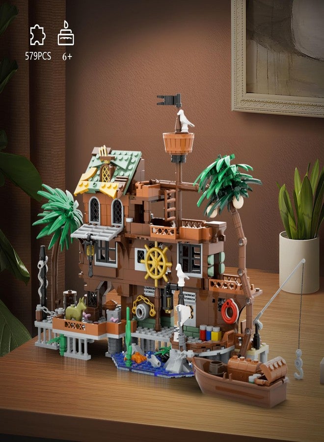 Mov stone Pirate Dock Ship Building Toys, Pirate Themed City Building Block Set, A Gift Compatible with Lego Sets for Boys & Girl 6-14 & Adults (579pcs) - Image 2